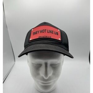 John Hatter & Co Hat They Not Like Us Netted Trucker Black Red Logo RARE Cap